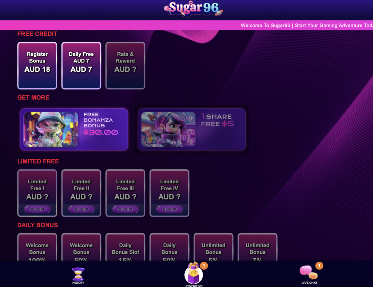 Welcome Bonus Sugar96